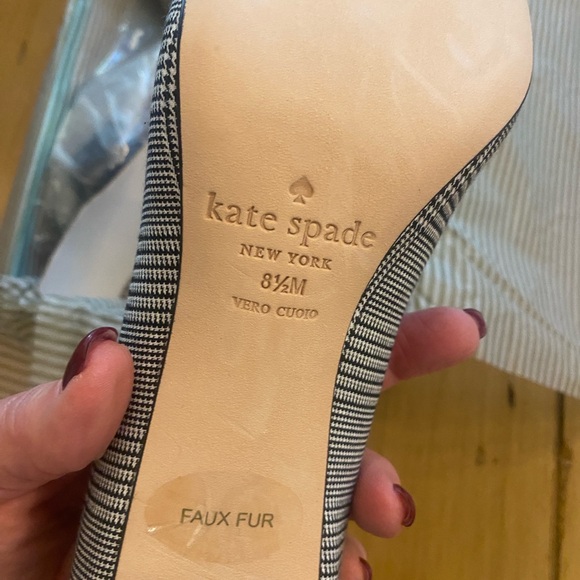 Kate Spade Women’s Carine Houndstooth Pumps Black White New Size 8.5 de-labeled - Picture 5 of 13